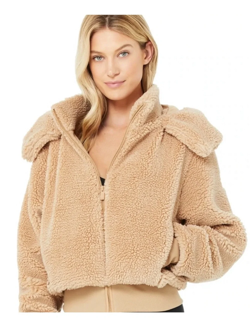 NEW ALO YOGA FOXY SHERPA JACKET REMOVABLE HOOD